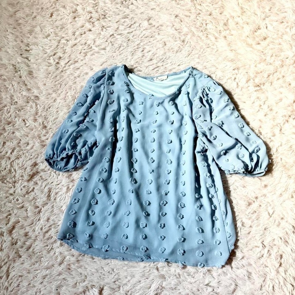 Polka Dot Whimsical Peasant Prairie Ethereal Flowy Top Womens S Goddess Boho